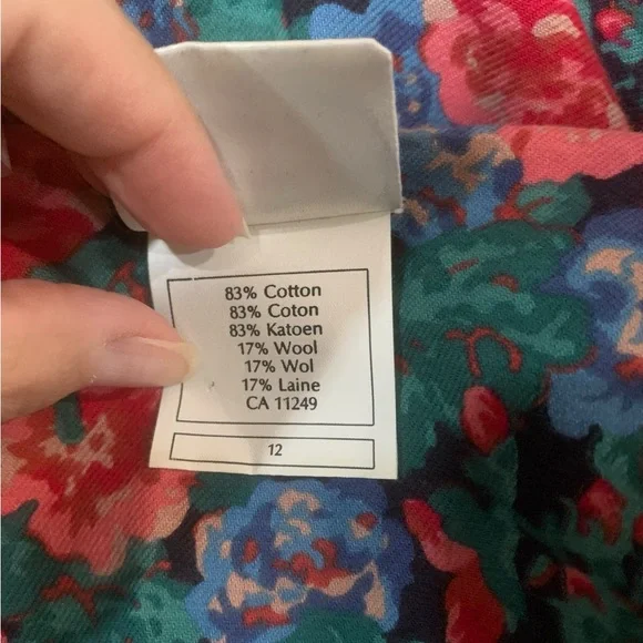 Vintage Laura Ashley button down puff sleeve drop waist floral midi dress sz 12 - Picture 10 of 11